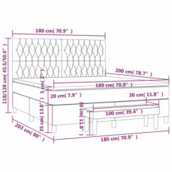 Boxspringbett mit Matratze Schwarz 180x200 cm Stoff