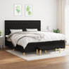 Boxspringbett mit Matratze Schwarz 200x200 cm Stoff