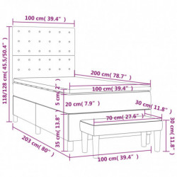 Boxspringbett mit Matratze Schwarz 100x200 cm Stoff