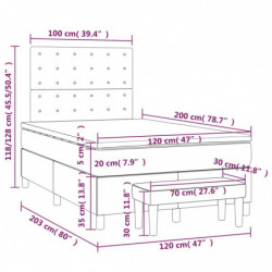 Boxspringbett mit Matratze Blau 120x200 cm Stoff