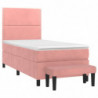 Boxspringbett mit Matratze Rosa 90x200 cm Samt