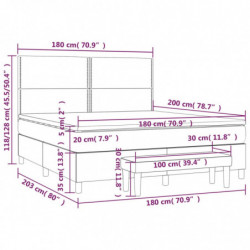 Boxspringbett mit Matratze Hellgrau 180x200 cm Samt