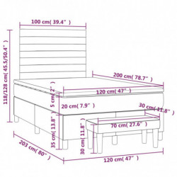 Boxspringbett mit Matratze Hellgrau 120x200 cm Samt