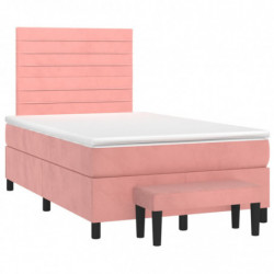 Boxspringbett mit Matratze Rosa 120x200 cm Samt