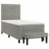 Boxspringbett mit Matratze Hellgrau 80x200 cm Samt