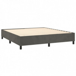 Boxspringbett mit Matratze Dunkelgrau 160x200 cm Samt