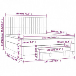 Boxspringbett mit Matratze Hellgrau 180x200 cm Samt