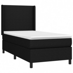 Boxspringbett mit Matratze & LED Schwarz 90x200 cm Stoff