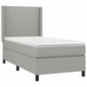 Boxspringbett mit Matratze & LED Hellgrau 100x200 cm Stoff