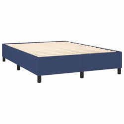 Boxspringbett mit Matratze & LED Blau 140x190 cm Stoff