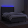 Boxspringbett mit Matratze & LED Dunkelgrau 140x200 cm Stoff