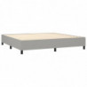 Boxspringbett mit Matratze & LED Hellgrau 200x200 cm Stoff