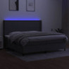 Boxspringbett mit Matratze & LED Dunkelgrau 200x200 cm Stoff