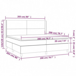 Boxspringbett mit Matratze & LED Dunkelgrau 200x200 cm Stoff