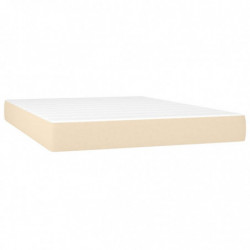 Boxspringbett mit Matratze & LED Creme 140x190 cm Stoff