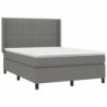 Boxspringbett mit Matratze & LED Dunkelgrau 140x200 cm Stoff