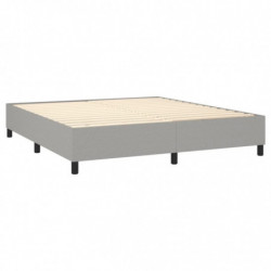 Boxspringbett mit Matratze & LED Hellgrau 180x200 cm Stoff