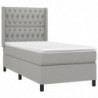 Boxspringbett mit Matratze & LED Hellgrau 90x190 cm Stoff