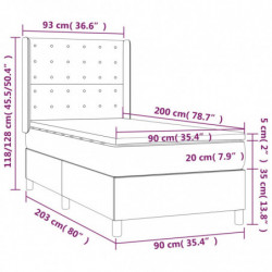 Boxspringbett mit Matratze & LED Blau 90x200 cm Stoff