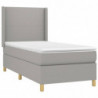 Boxspringbett mit Matratze & LED Hellgrau 90x190 cm Stoff