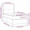 Boxspringbett mit Matratze & LED Dunkelgrau 90x190 cm Stoff
