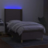 Boxspringbett mit Matratze & LED Taupe 90x200 cm Stoff