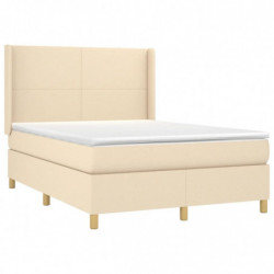 Boxspringbett mit Matratze & LED Creme 140x200 cm Stoff