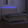 Boxspringbett mit Matratze & LED Creme 200x200 cm Stoff