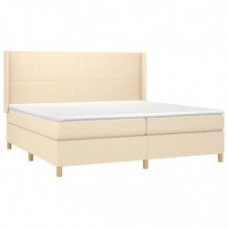 Boxspringbett mit Matratze & LED Creme 200x200 cm Stoff