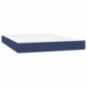 Boxspringbett mit Matratze & LED Blau 140x190 cm Stoff