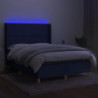 Boxspringbett mit Matratze & LED Blau 140x200 cm Stoff