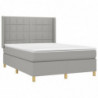 Boxspringbett mit Matratze & LED Hellgrau 140x190 cm Stoff