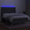 Boxspringbett mit Matratze & LED Dunkelgrau 140x200 cm Stoff