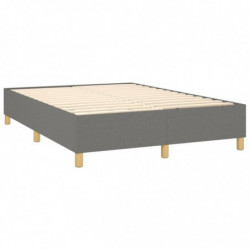 Boxspringbett mit Matratze & LED Dunkelgrau 140x200 cm Stoff