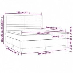 Boxspringbett mit Matratze & LED Schwarz 180x200 cm Stoff