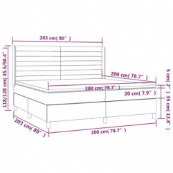 Boxspringbett mit Matratze & LED Creme 200x200 cm Stoff