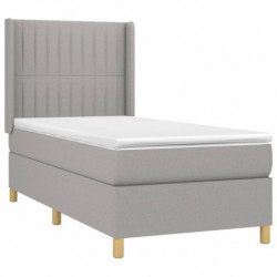 Boxspringbett mit Matratze & LED Hellgrau 80x200 cm Stoff