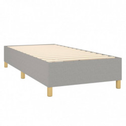 Boxspringbett mit Matratze & LED Hellgrau 80x200 cm Stoff