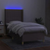 Boxspringbett mit Matratze & LED Taupe 80x200 cm Stoff