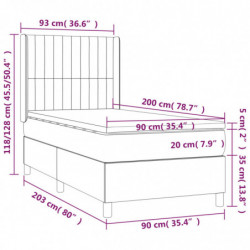 Boxspringbett mit Matratze & LED Taupe 90x200 cm Stoff