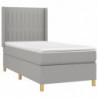 Boxspringbett mit Matratze & LED Hellgrau 100x200 cm Stoff