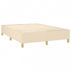 Boxspringbett mit Matratze & LED Creme 140x200 cm Stoff