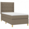 Boxspringbett mit Matratze & LED Taupe 90x200 cm Stoff