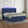 Boxspringbett mit Matratze & LED Blau 180x200 cm Stoff