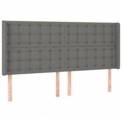 Boxspringbett mit Matratze & LED Dunkelgrau 200x200 cm Stoff