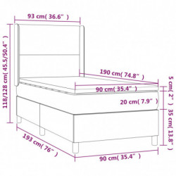 Boxspringbett mit Matratze & LED Schwarz 90x190 cm Samt