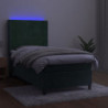 Boxspringbett mit Matratze & LED Dunkelgrün 90x190 cm Samt