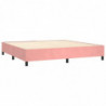 Boxspringbett mit Matratze & LED Rosa 200x200 cm Samt