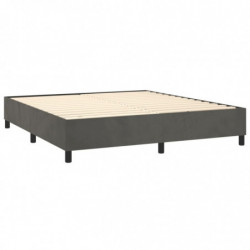 Boxspringbett mit Matratze & LED Dunkelgrau 180x200 cm Samt