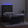 Boxspringbett mit Matratze & LED Dunkelgrau 80x200 cm Samt